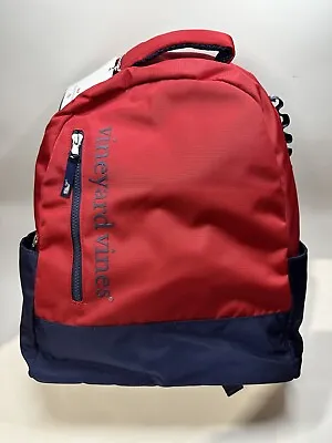 Vineyard Vines Red And Navy Backpack School Lounge Bag Ltd Edition Medium Size • $17.99