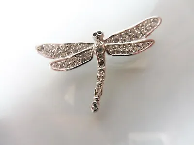 £53.09 • Buy Beautiful Brooch, Dragonfly, Silver Plated With Stones, 4,7cm, Swarovski