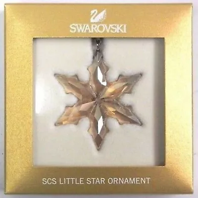 £29 • Buy Swarovski Christmas Star 2015 Gold SCS With WHITE Ribbon