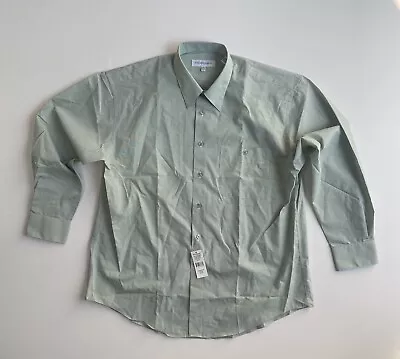 Vintage Yves Saint Laurent Green Button Up Long Sleeve Shirt NWT Casual 16.5 • $34.99