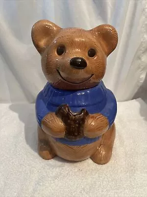 Metlox Calif USA Bear In Blue Sweater Cookie Jar • $26.95