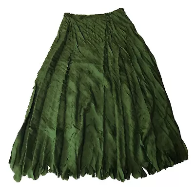 DKNY Pure Silk Skirt 4 Maxi Tiered Pleated Lagenlook Fairy Grunge Whimsigoth • $64.98
