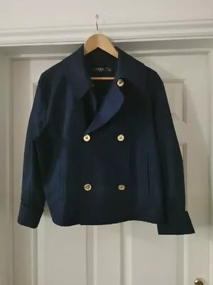 Lauren Ralph Lauren Iconic Boxy Navy Blazer Size 14 Perfect • £40