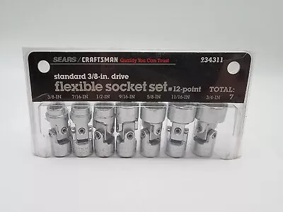 Craftsman USA 3/8  Drive Swivel Felxible Socket Set SAE 12 Point V Series • $74.95