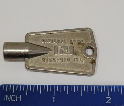 $2.99 • Buy Vintage National Lock Freezer CHEST Key 4 Point HARD ALUMINUM ROCKFORD IL 1 3/4 