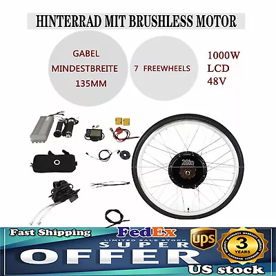 28  48V 1000W Rear Wheel Electric Bicycle Motor Conversion Kits With LCD USA • $203.30