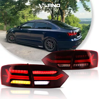 RED VLAND FULL LED TAIL LIGHTS FOR VOLKSWAGEN JETTA MK6 2011-2014 W/Sequential • $219.99