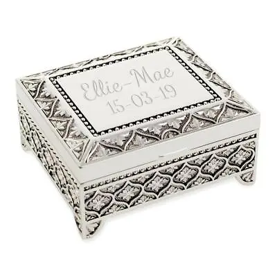 £16.90 • Buy Personalised Art Deco Style Trinket/Jewellery Box Floral Pattern - Engraved