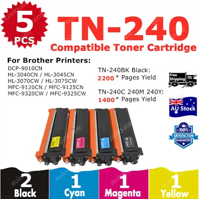 5x Compatible Toner TN240 TN-240 For Brother HL-3045CN MFC-9120CN DCP-9010CN • $74.80