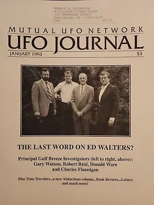 UFO Journal Mutual UFO Network MUFON Magazine 297 January 1993 Gulf Breeze • $14.99