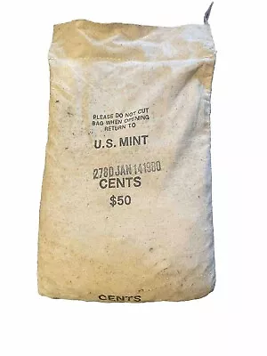 1980 D Mint Sewn Bag Of 5000 Lincoln Cents . • $249