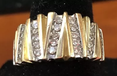 Vintage Samuel Aaron International JHL 10k Gold Ring 33 Diamonds Size 7 • $1997.20