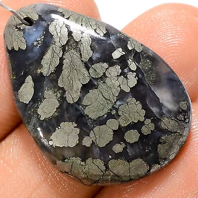 Natural Marcasite Agate Fancy Cabochon Drilled Gemstone 28 Ct 27X18X4 Mm A-25190 • £3.34