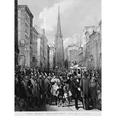 Cafferty Wall Street Half Past Two October 13 1857 Wall Art Canvas Print 18X24  • £18.99