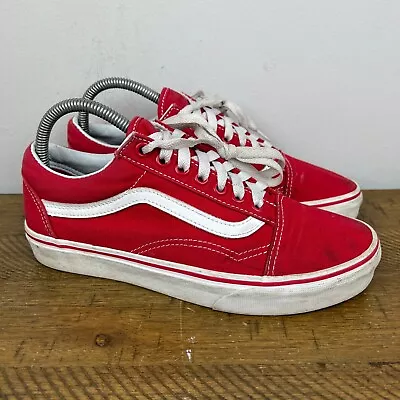 VANS Shoes Mens 7 Red Old Skool Canvas Low Top Casual Skateboard Skate Sneakers • $29.95