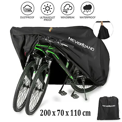 Heavy Duty Waterproof Bicycle Cycle Bike Cover Outdoor UV Protector For 2 Bikes • $21.99