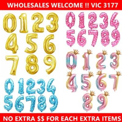 $2 • Buy 32inch / 80cm Party Wedding Birthday Number Foil Aluminum Balloon Decoration