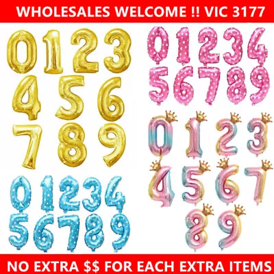 32inch / 80cm Party Wedding Birthday Number Foil Aluminum Balloon Decoration • $2