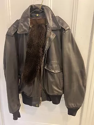 Vintage Men's Schott Leather Bomber Aviation Flight Jacket Size 42  • $49.99