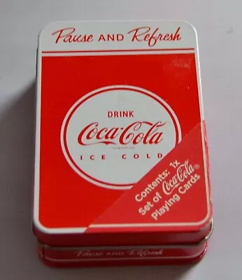 Coca Cola Coke Metal Tin And Playing Cards • £2.99