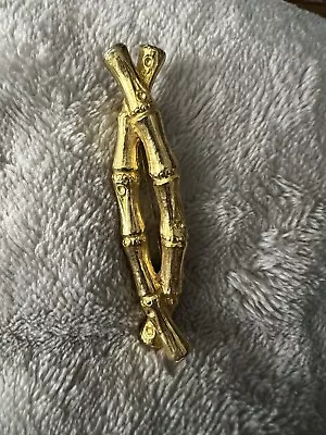 Vtg Dotty Smith Goldtone Bamboo Brooch • $15