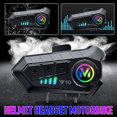 Motorcycle Bluetooth Helmet Headset Intercom Wireless Headphone HiFi Waterproof  • $17.47