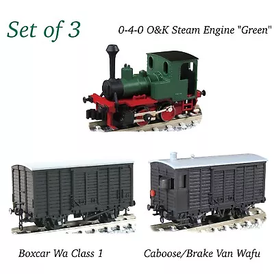 N Scale Tsugawa 0-4-0 O&K Steam Locomotive Boxcar Caboose/Brake Van Set Engine • $196.99