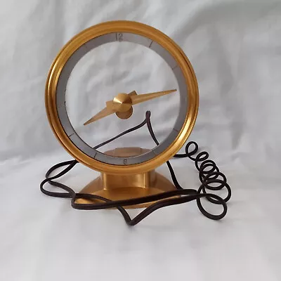 Vintage Jefferson GOLDEN MINUTE Electric Mystery Clock 1950s Mid-Century Working • $72