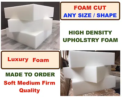 Cut Foam Custom Sizes Made To Order High Density Upholstry Foam • £0.99
