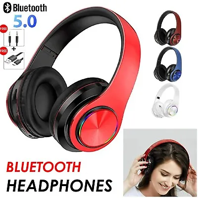 Wireless Headphones Bluetooth Noise Cancelling Stereo Earphones Over Ear Headset • $23.49