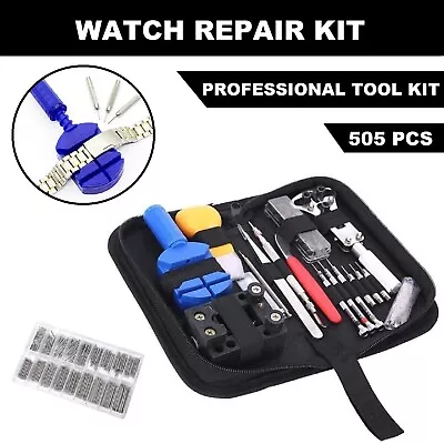 Watch Repair Tool Kit Back Case Opener Remover Spring Pin Bars Watchmaker 504pcs • $30.99