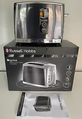 £27.95 • Buy Russell Hobbs 23221 Luna 2 Slice Toaster Moonlight Grey 1500W High Lift Reheat