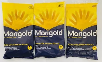 Marigold Extra Life Extra Tough Longer Bathroom Rubber Gloves Medium Large • £4.99