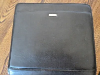 Franklin Covey Black Leather Zipper 3 Ring Binder Briefcase Retractable Handles  • $35