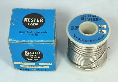 1 Used Spool Vintage Kester 955 0.093 Solid Wire Solder • $11.99