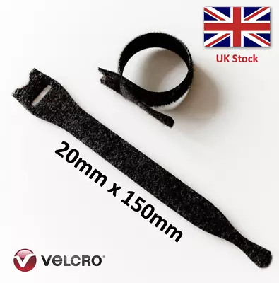 £9.95 • Buy 20x Genuine Velcro Cable Zip ONE WRAP® 20x150mm Cleats Strap Reusable Hoop Loop