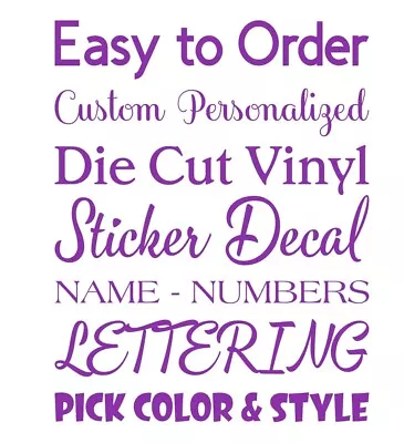 Custom Vinyl Lettering Transfer Decal Sticker Personalized Wall Window • $1.59