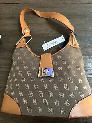 Dooney & Bourke Signature Logo Hobo Bag- Taupe/Silver • $25