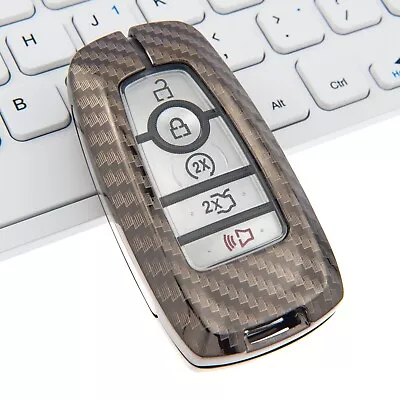 Metal Carbon Fibre Car Remote Smart Key Case Cover For Ford Focus4 Mondeo Escape • $26.18