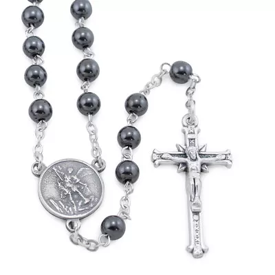 St. Michael Rosary With Hematite Beads • $15.95