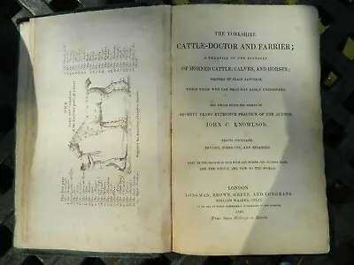 £15 • Buy The Yorkshire Cattle Doctor & Farrier Knowlson Antique Book 1848