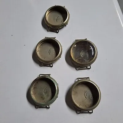 5 VINTAGE MILITARY PATRIA Swiss MECHANICAL TRENCH WRISTWATCH Cases • $45