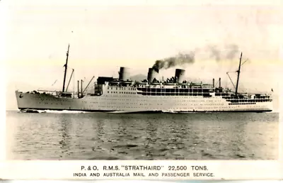 1950s Official Postcard P & O Liner RMS STRATHAIRD India & Australia Mail • £1.50