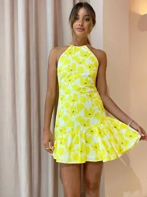 By Nicola Womens Rosa Mini Dress In Canary Blossom Size 8 BNWT RRP $179 • $70