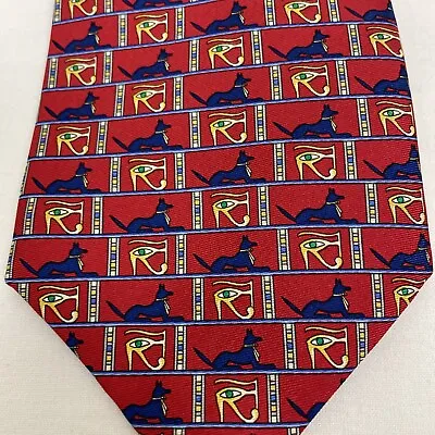 Metropolitan Museum Of Art Silk Tie Egyptian Sphinx Eye Of Ra Red • $19.99