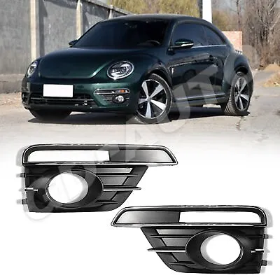 For 2017 2018 2019 VW Beetle Front Bumper Fog Light Lamp Grill Cover Bezel Pair • $52.24