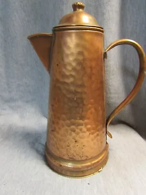 Vintage Gregorian Solid Copper Hammered Tea Coffee Pot Kettle Pitcher • $21.99