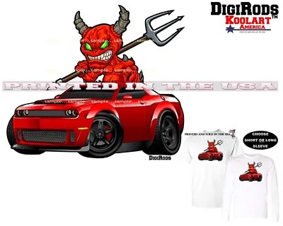 $21.95 • Buy Digirods Red Devil Challenger Demon V8 Muscle Hot Rod Car Cartoon Art T Shirt