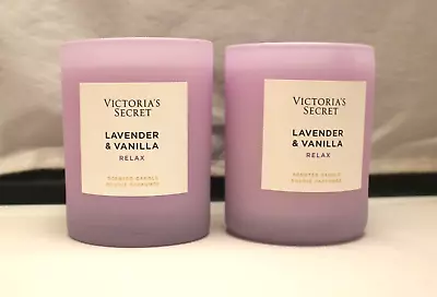 2 Victoria's Secret Relax Lavender & Vanilla Single Wick Scented Candle • $39.99