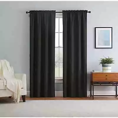 New Eclipse 1 Piece Black Blackout Braxton Thermaback Curtain Panel (1) - 42x84 • $12